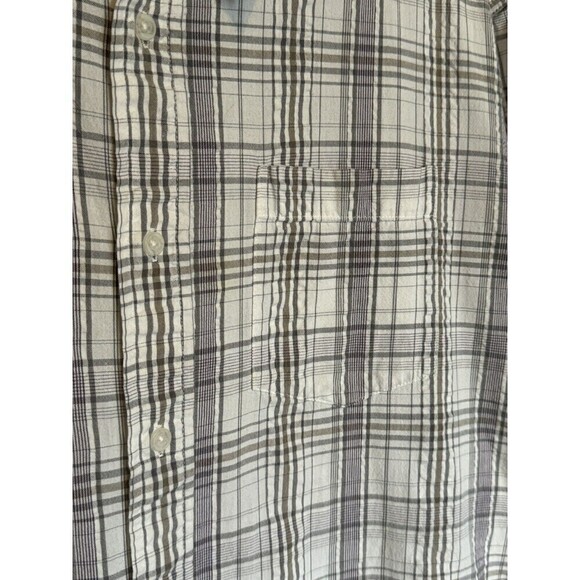 Eddie Bauer Button Up Shirt Mens XL Short Sleeve Plaid Multicolor Classic Fit - Picture 4 of 8